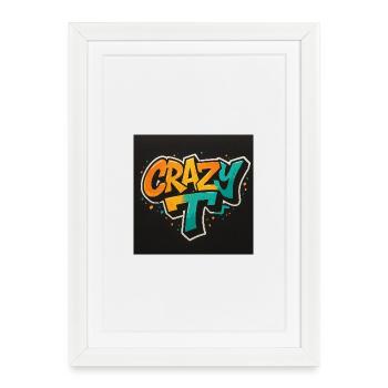 Colorful streetwear with Crazy-T design - Framed poster (27 × 37 cm) - white - Front