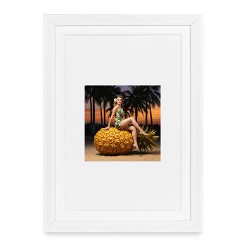 Bikini tropical à motif ananas - Affiche encadrée (27 × 37 cm) - blanc - Devant