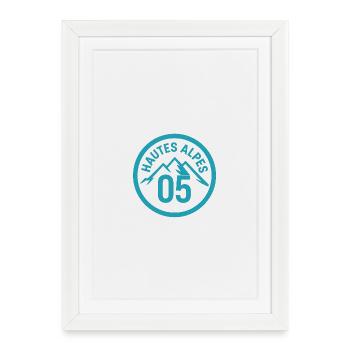 Hautes Alpes logo 05 turquoise - Affiche encadrée (27 × 37 cm) - blanc - Devant