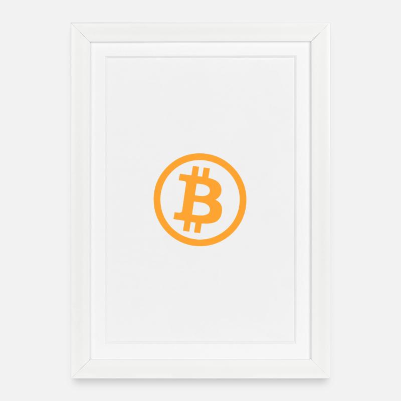 Bitcoin_Logo_Perfekt - Affiche encadrée (27 × 37 cm) - blanc
