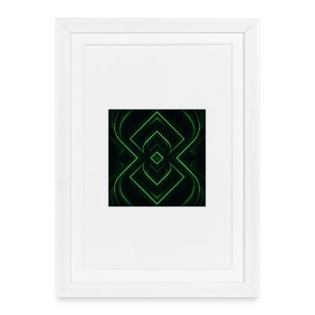 Futuristic green geometry - Framed poster (27 × 37 cm) - white - Front