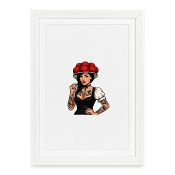 Bollenhut Tattoo Girl Black Forest Freiburg Home - Framed poster (27 × 37 cm) - white - Front