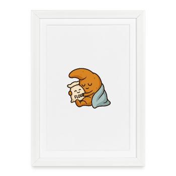 Croissants sommeil - Affiche encadrée (27 × 37 cm) - blanc - Devant