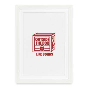 Über den Tellerrand hinaus - das Leben beginnt - Gerahmtes Poster (27 × 37 cm) - Weiß - Vorne