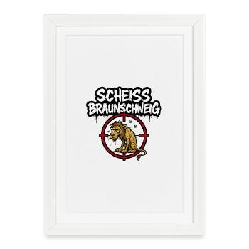 ANTI Braunschweig Vieux Lion - Affiche encadrée (27 × 37 cm) - blanc - Devant