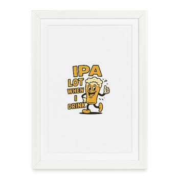 Expression joyeuse du buveur de bière - Affiche encadrée (27 × 37 cm) - blanc - Devant