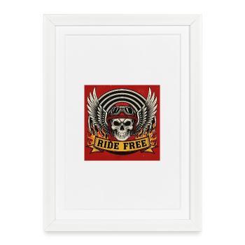 Ride Free - Gerahmtes Poster (27 × 37 cm) - Weiß - Vorne