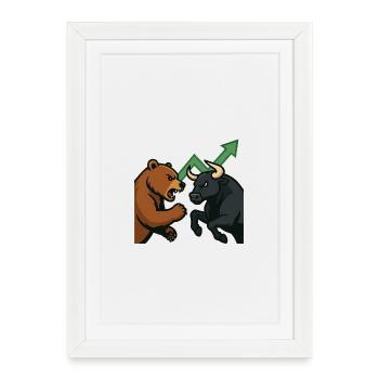 Bears and Bulls Fight Chart - Framed poster (27 × 37 cm) - white - Front