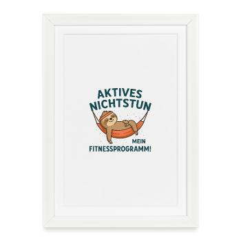 Relaxed sloth in hammock design - Framed poster (27 × 37 cm) - white - Front