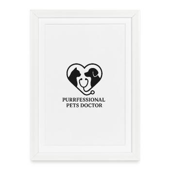 Vie vétérinaire - médecin purrfessionnel des animaux de compagnie - Affiche encadrée (27 × 37 cm) - blanc - Devant