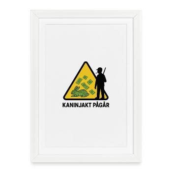 Rabbit hunting in progress - Framed poster (27 × 37 cm) - white - Front