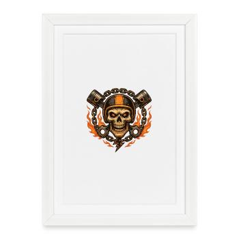 Skull Rider – Dark Biker Spirit - Framed poster (27 × 37 cm) - white - Front