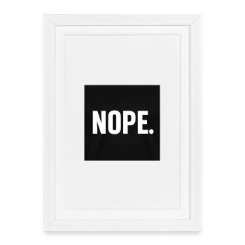 Minimalist NOPE Statement Design - Gerahmtes Poster (27 × 37 cm) - Weiß - Vorne