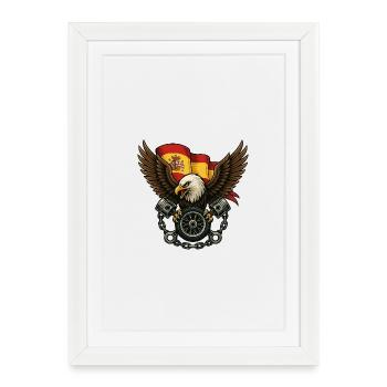 Eagle and Spanish flag in bold tattoo - Framed poster (27 × 37 cm) - white - Front