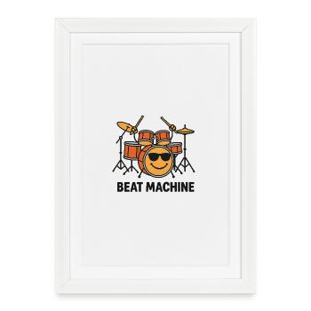Batterie amusante avec Smile Face - Affiche encadrée (27 × 37 cm) - blanc - Devant