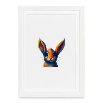 Futuristic Rabbit with the Magic of Colors - Framed poster (27 × 37 cm) - white - Front