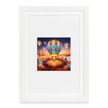 Montgolfière Luminescente Éthérée - Affiche encadrée (27 × 37 cm) - blanc - Devant