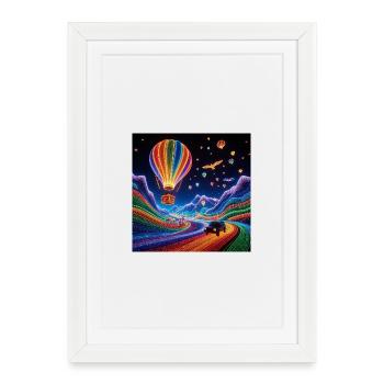 Dreamlike ride in a luminous balloon - Framed poster (27 × 37 cm) - white - Front