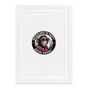 Bachelorette - Bachelorette Monkey Bridal Team Design - Framed poster (27 × 37 cm) - white - Front