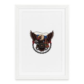 Eagle Rider – Power and Spirit - Framed poster (27 × 37 cm) - white - Front