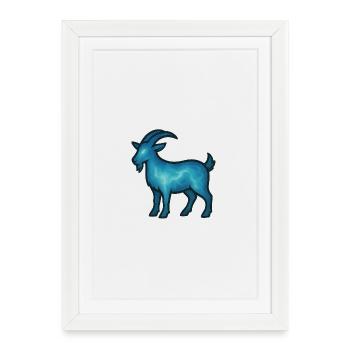 Âme Animal et Être Gardien : Chèvre - Affiche encadrée (27 × 37 cm) - blanc - Devant