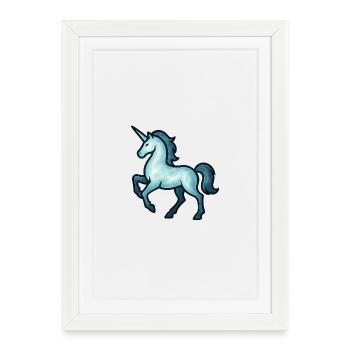 Âme Animal et Être Gardien : Licorne - Affiche encadrée (27 × 37 cm) - blanc - Devant