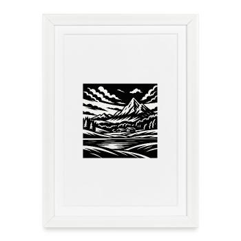 Alpine Landscape – Mountain Style Shirt - Framed poster (27 × 37 cm) - white - Front