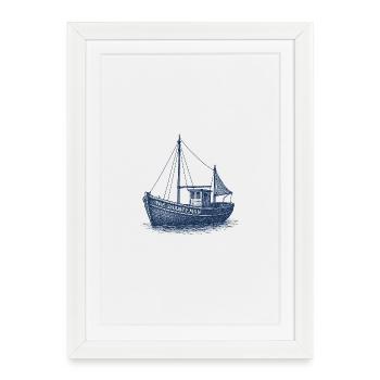 Le design du bateau nautique Shanty Man - Affiche encadrée (27 × 37 cm) - blanc - Devant