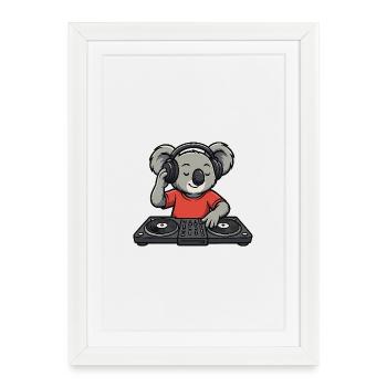 Koala DJ - Affiche encadrée (27 × 37 cm) - blanc - Devant
