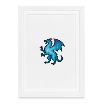Animal de l’âme et être gardien : Dragon - Affiche encadrée (27 × 37 cm) - blanc - Devant