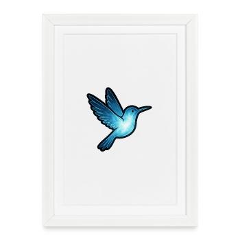 Animal de l’âme et être gardien : Colibri - Affiche encadrée (27 × 37 cm) - blanc - Devant