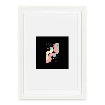 Female Abstract On Black Background - Framed poster (27 × 37 cm) - white - Front
