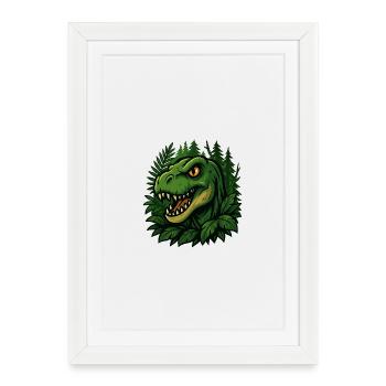 T-Rex - Affiche encadrée (27 × 37 cm) - blanc - Devant