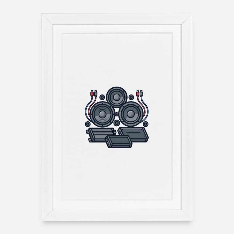 Gestaltung der Tontechnik - Gerahmtes Poster (27 × 37 cm) - Weiß