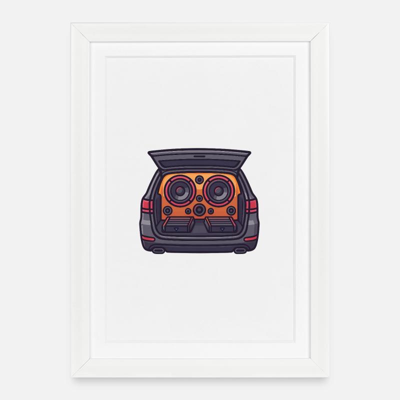Design HiFi de voiture - Affiche encadrée (27 × 37 cm) - blanc