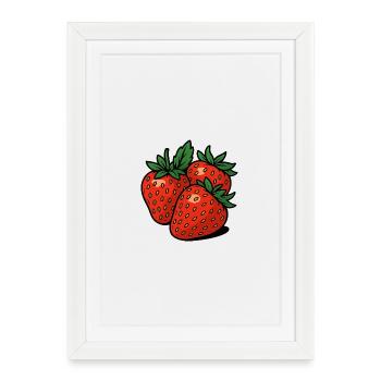 Vibrant strawberries illustration for fashion - Framed poster (27 × 37 cm) - white - Front