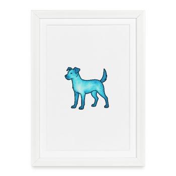 Animal de l’âme et être gardien : Terrier - Affiche encadrée (27 × 37 cm) - blanc - Devant