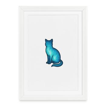 Âme Animal et Être Gardien : Chat - Affiche encadrée (27 × 37 cm) - blanc - Devant