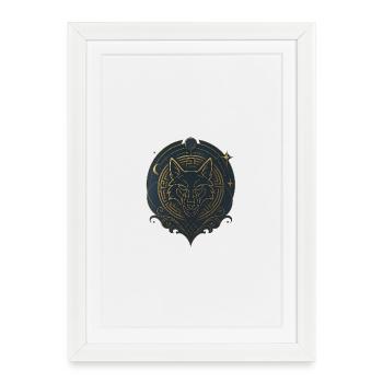 Collection Avi - Emblème du loup royal - Affiche encadrée (27 × 37 cm) - blanc - Devant