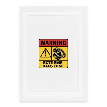 Extreme Bass Zone Warning - Framed poster (27 × 37 cm) - white - Front