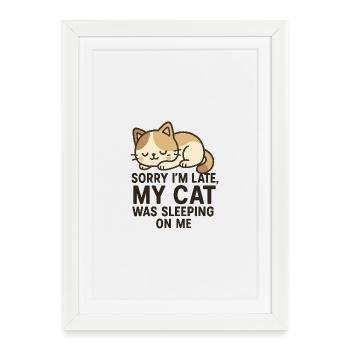 Delay Jeu with cute kitten - Framed poster (27 × 37 cm) - white - Front
