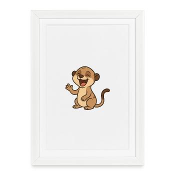 lachendes_Erdmaennchen - Affiche encadrée (27 × 37 cm) - blanc - Devant