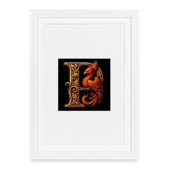 P – Magic Ornament with Phoenix - Framed poster (27 × 37 cm) - white - Front