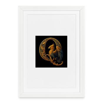 Q – Magic Ornament with Griffin - Framed poster (27 × 37 cm) - white - Front