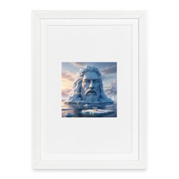Gletscher-Gesicht aus Eis - Framed poster (27 × 37 cm) - white - Front