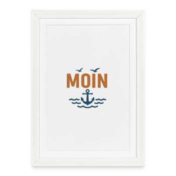 Conception de moin maritime avec ancre et oiseaux - Affiche encadrée (27 × 37 cm) - blanc - Devant
