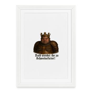 Stronghold Crusader – Le cochon - Affiche encadrée (27 × 37 cm) - blanc - Devant