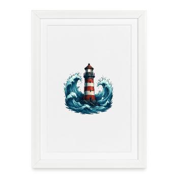 phare - Affiche encadrée (27 × 37 cm) - blanc - Devant
