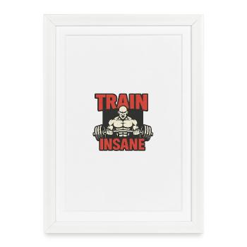 Train Insane Power Symbol Design - Framed poster (27 × 37 cm) - white - Front