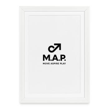 CARTE DÉPLACER ASPIRE JOUER - Affiche encadrée (27 × 37 cm) - blanc - Devant